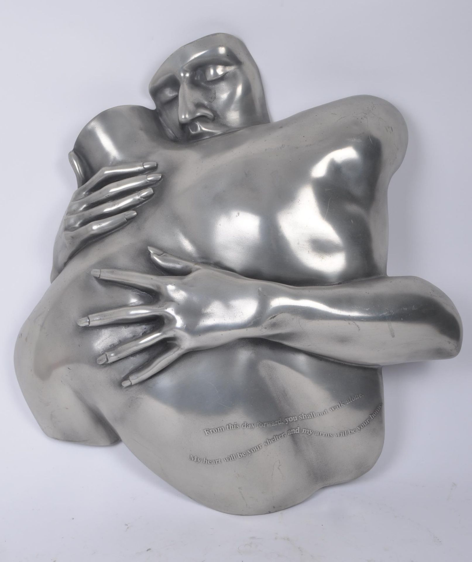 COMPULSION GALLERY - A PEWTER EMBRACED COUPLE - Image 3 of 9