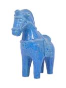 ALDO LONDI - BITOSSI - ITALIAN BLUE GLAZED ART POTTERY HORSE