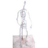 CONTEMPROARY ALUMINIUM & WIRE WORKED SCULPTURE