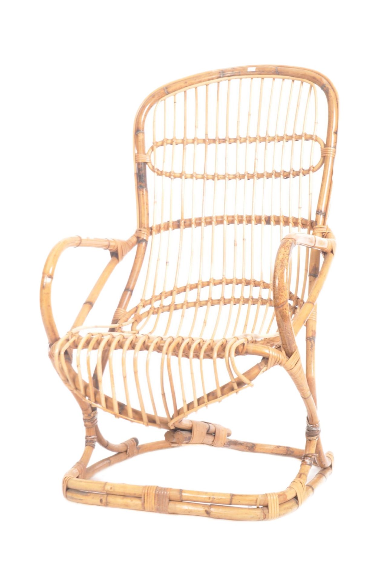 MID 20TH CENTURY 1970s BAMBOO ROCKING CHAIR