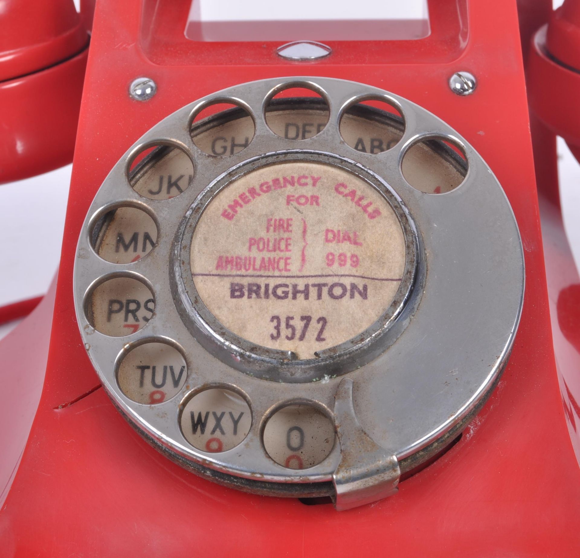 RED RETRO MIDCENTURY BAKELITE DESK TELEPHONE, 300 TYPE - Bild 3 aus 6