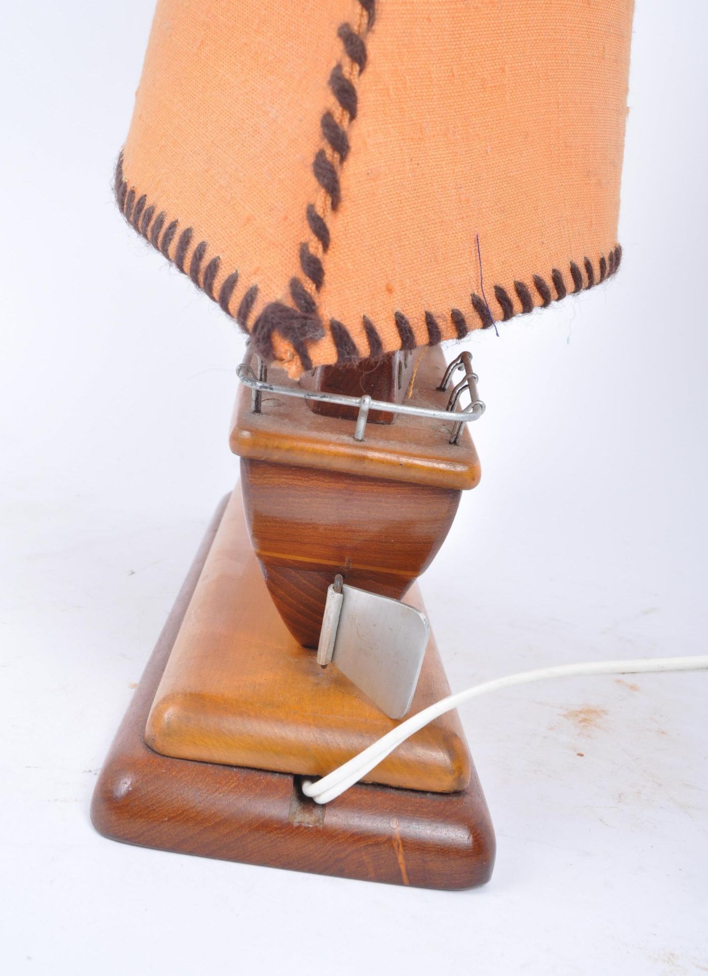 MID CENTURY TEAK TABLE / BEDSIDE SAILING BOAT LAMP - Image 6 of 7