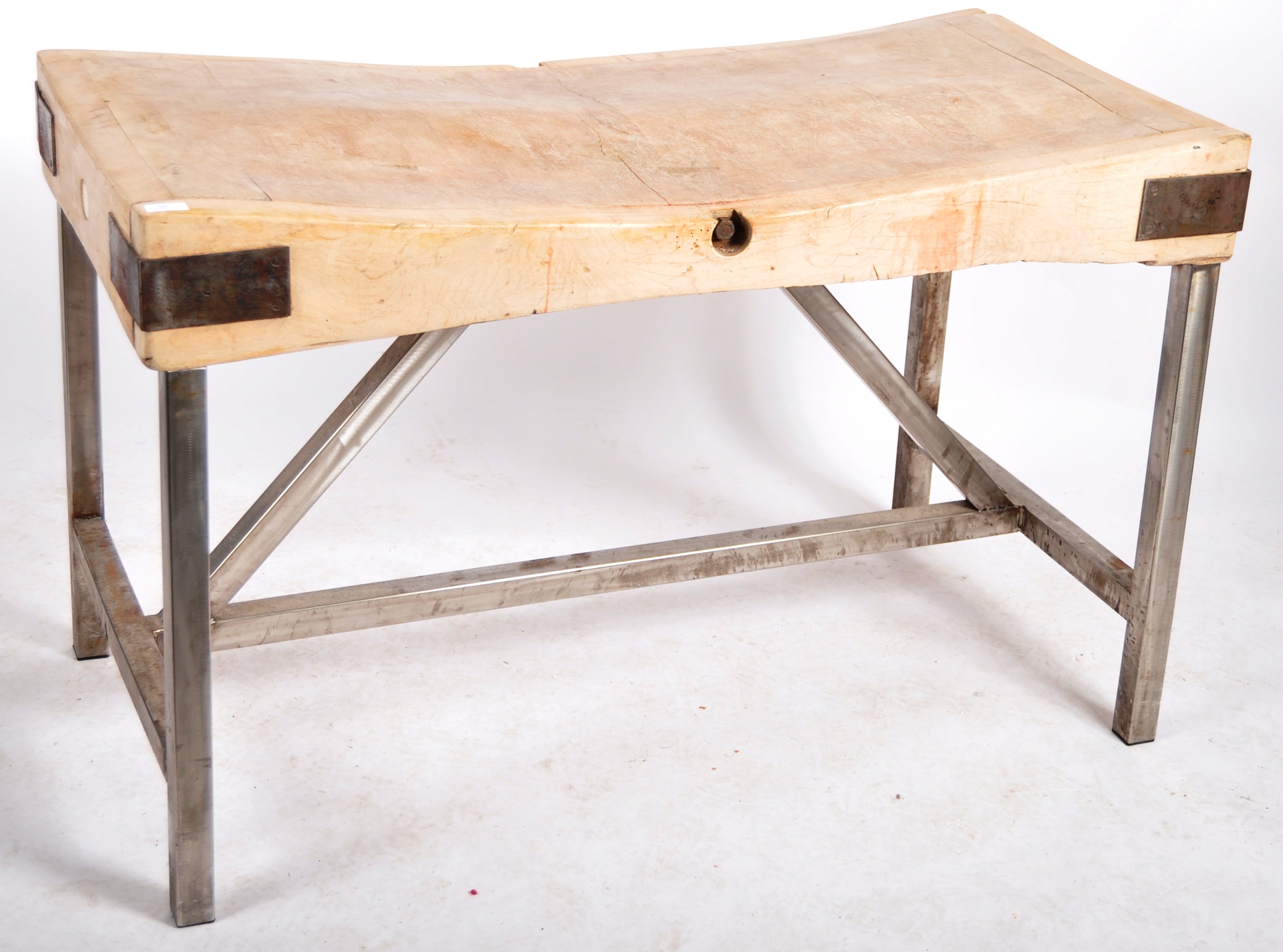20TH CENTURY OAK AND PINE BUTCHERS BLOCK - Image 2 of 7