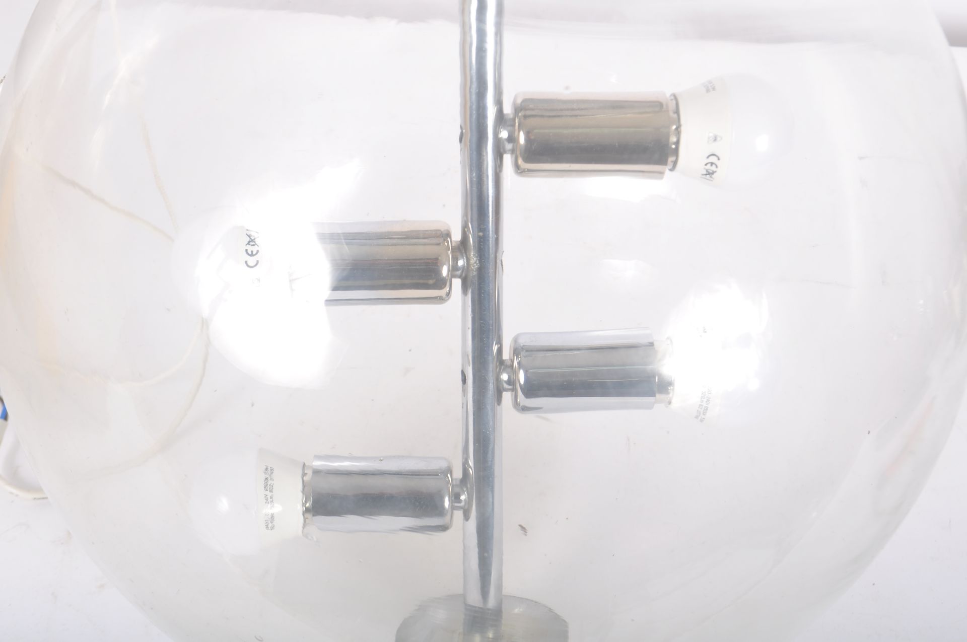 LARGE CONTEMPORARY GLOBE GLASS HANGING CEILING LIGHT - Image 4 of 6