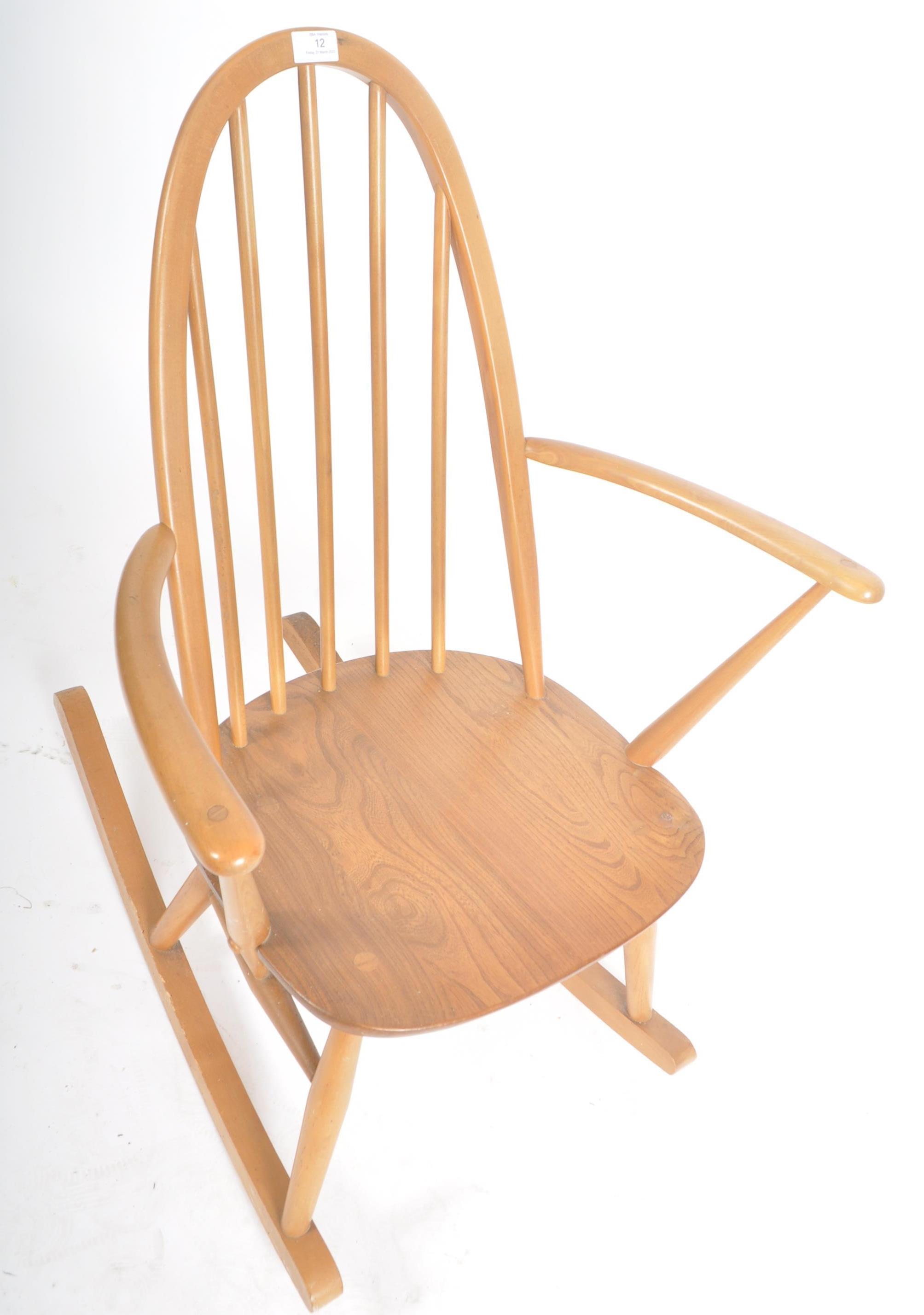 ERCOL - MID CENTURY BEECH AND ELM ROCKING CHAIR - Image 2 of 5