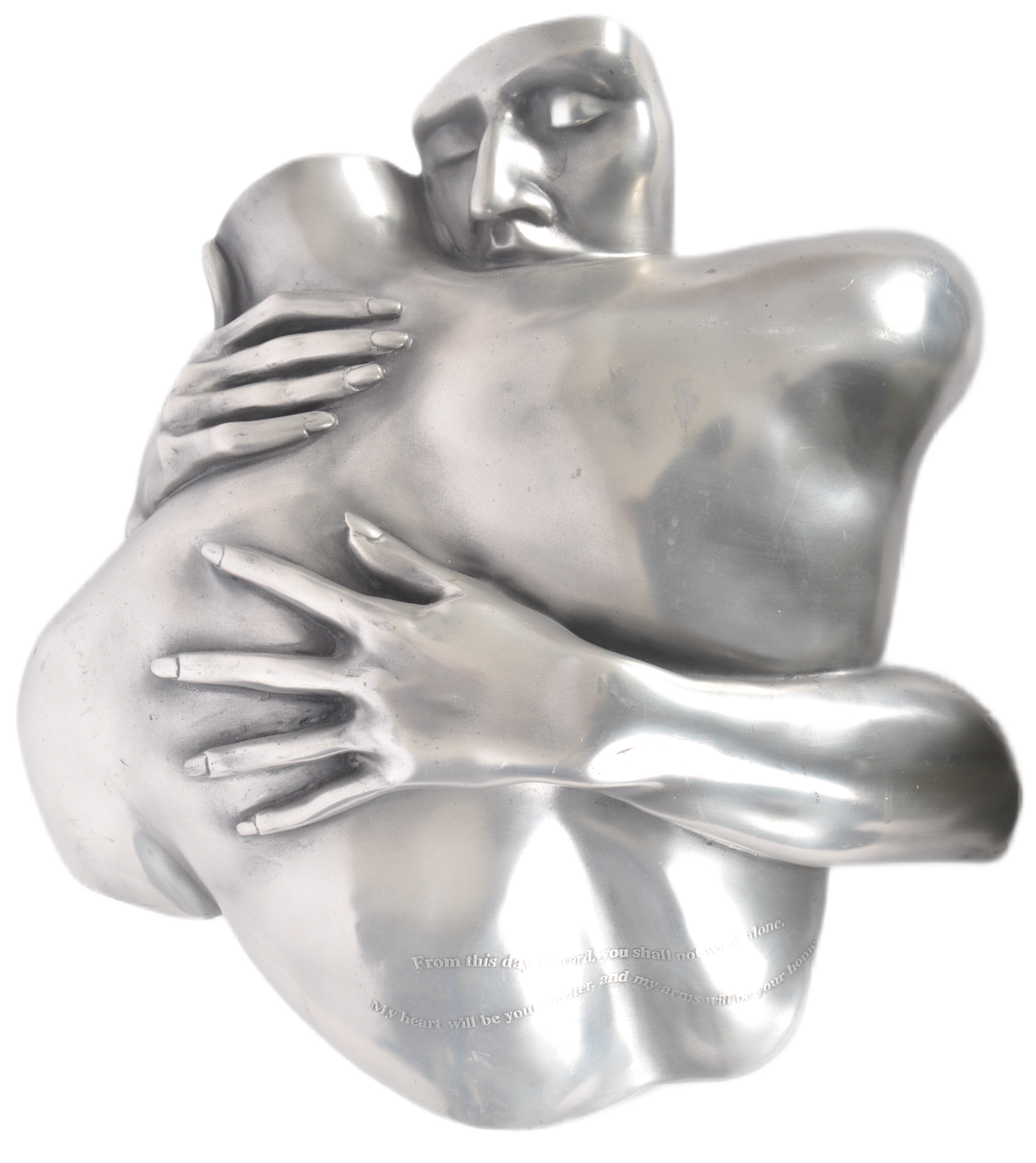 COMPULSION GALLERY - A PEWTER EMBRACED COUPLE