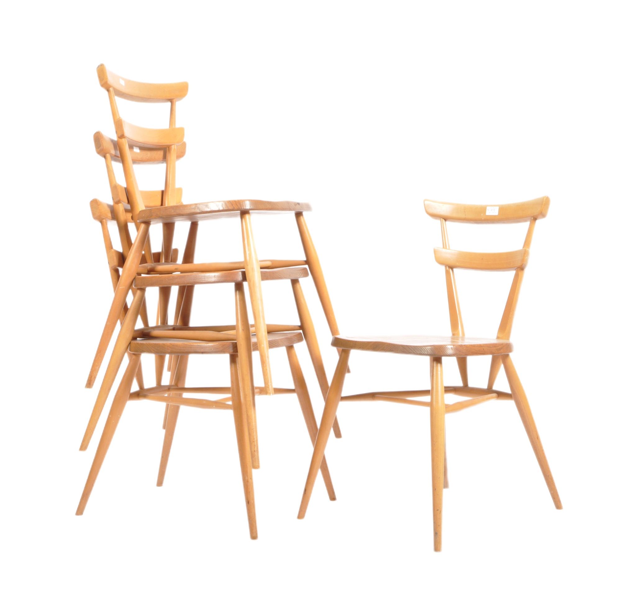 LUCIAN ERCOL FOR ERCOL - DOT - SET OF FOUR STACKING CHAIRS