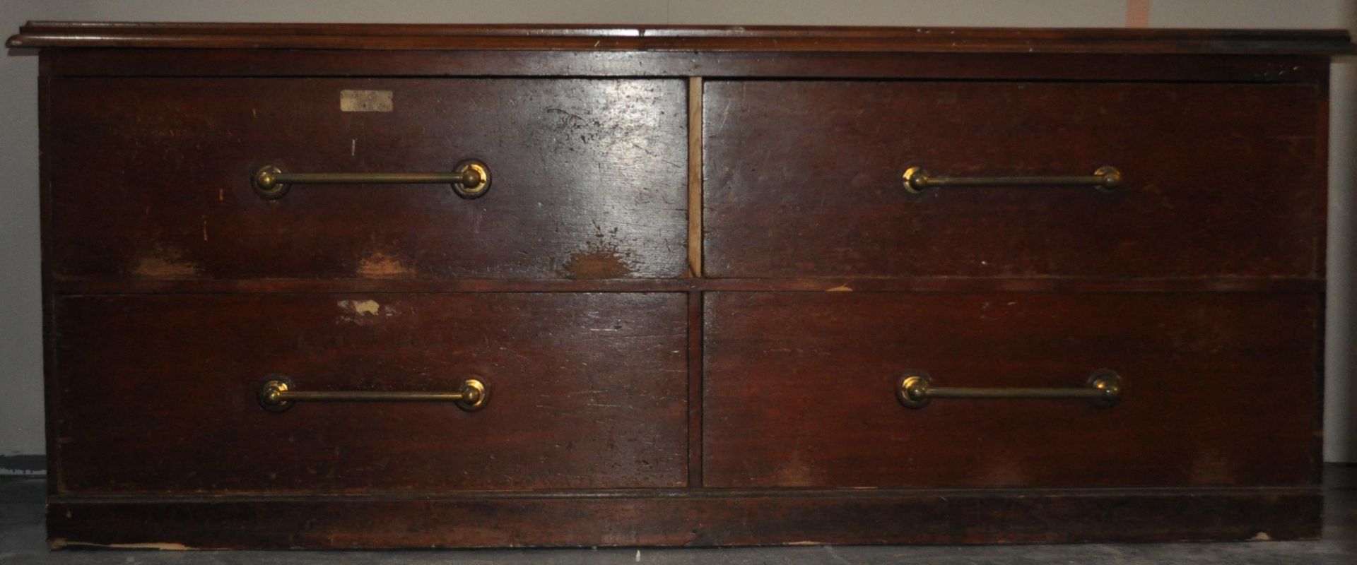 19TH CENTURY MAHOGANY HABERDASHERY SHOP COUNTER - CHEST