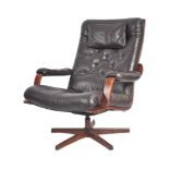 RETRO MID CENTURY DANISH INSPIRED SWIVEL ARMCHAIR