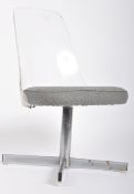 20TH CENTURY MODERNIST LUCITE BACKED OFFICE DESK CHAIR