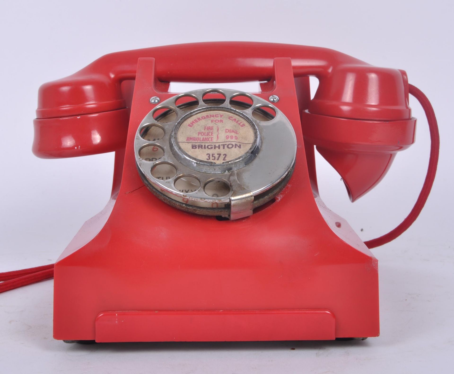 RED RETRO MIDCENTURY BAKELITE DESK TELEPHONE, 300 TYPE - Bild 2 aus 6