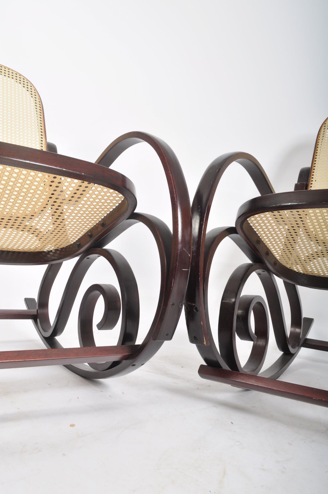 PAIR 20TH CENTURY THONET STYLE BENTWOOD ROCKING CHAIR - Image 3 of 6