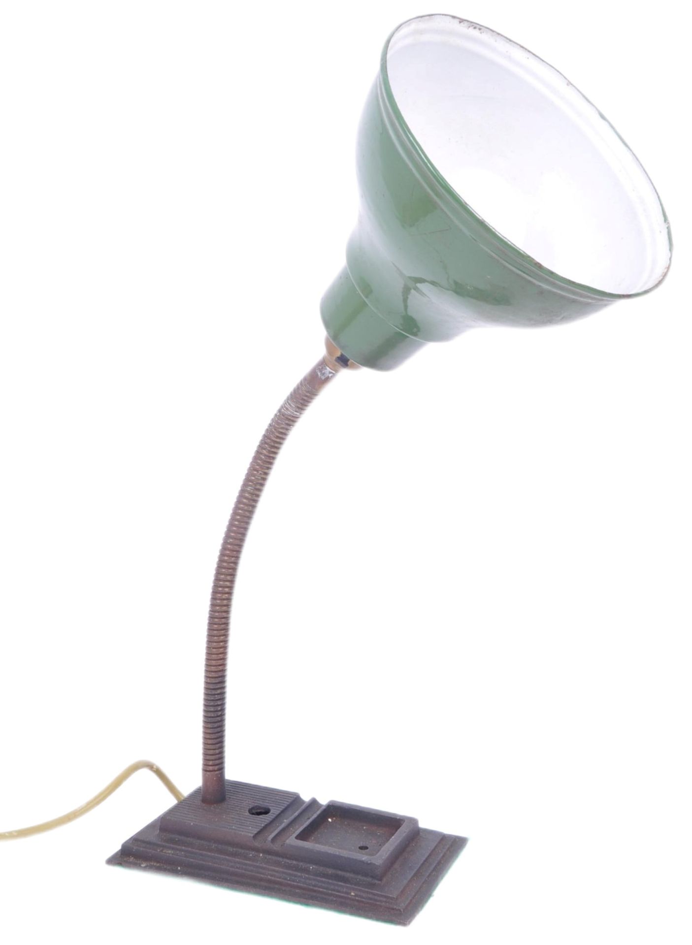 RETRO MID CENTURY ADJUSTABLE FOREST GREEN DESK LAMP