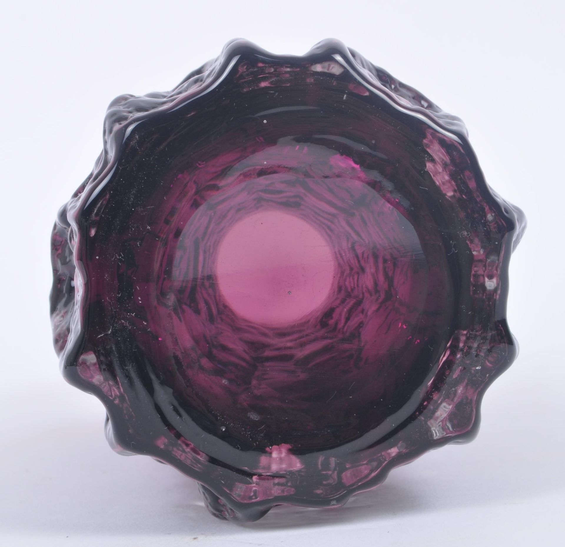 GEOFFREY BAXTER WHITEFRIARS AMETHYST BARK VASE - Image 5 of 5