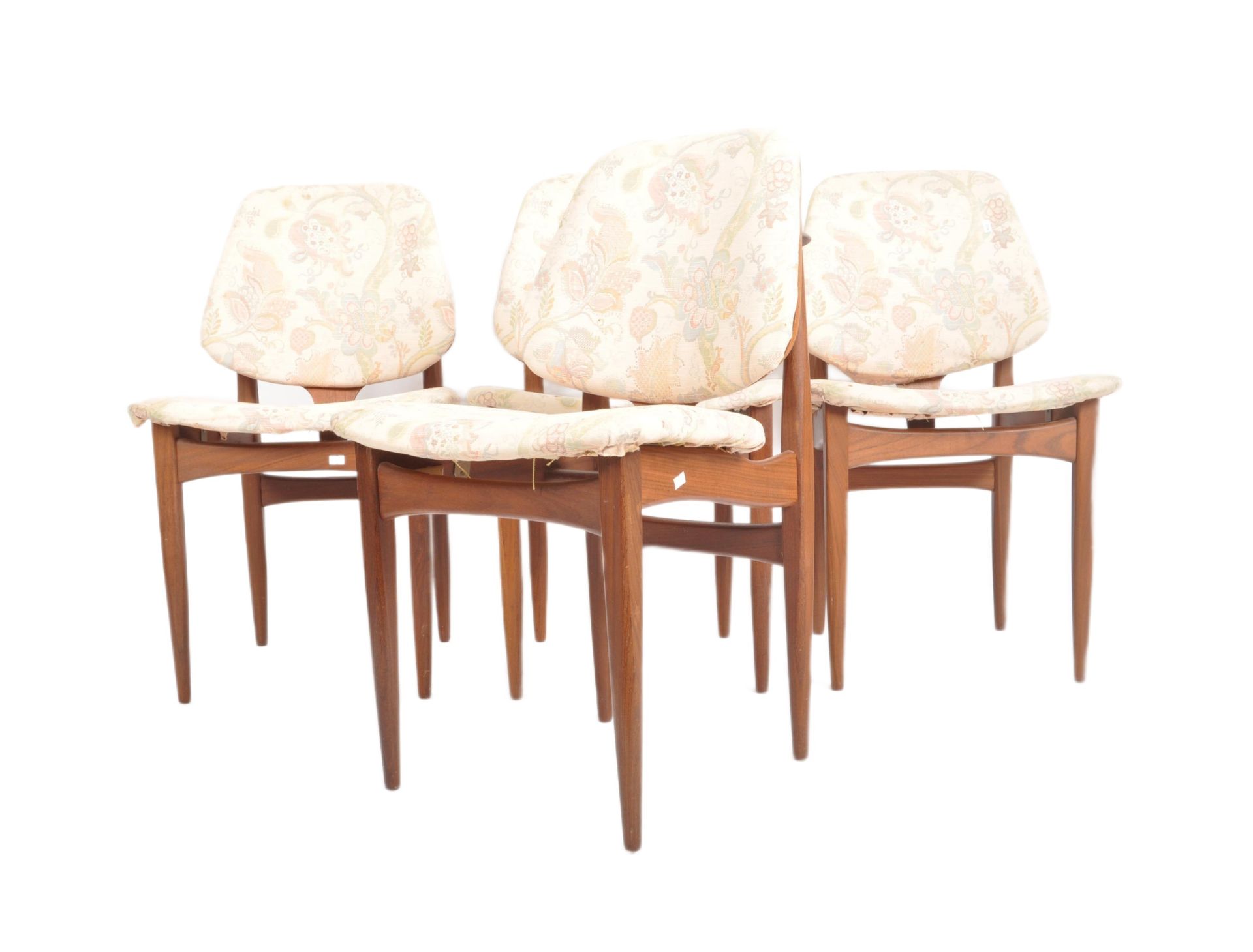 ELLIOTS OF NEWBURY - SET OF FOUR TEAK DINING CHAIRS