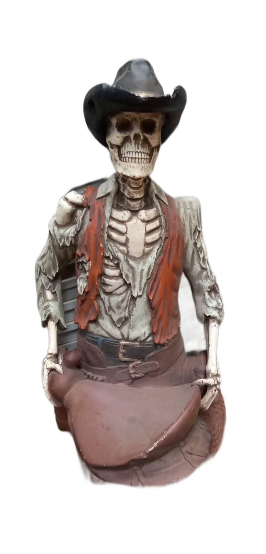 HALLOWEEN - LIFESIZE SKELETON COWBOY EVENT PROP