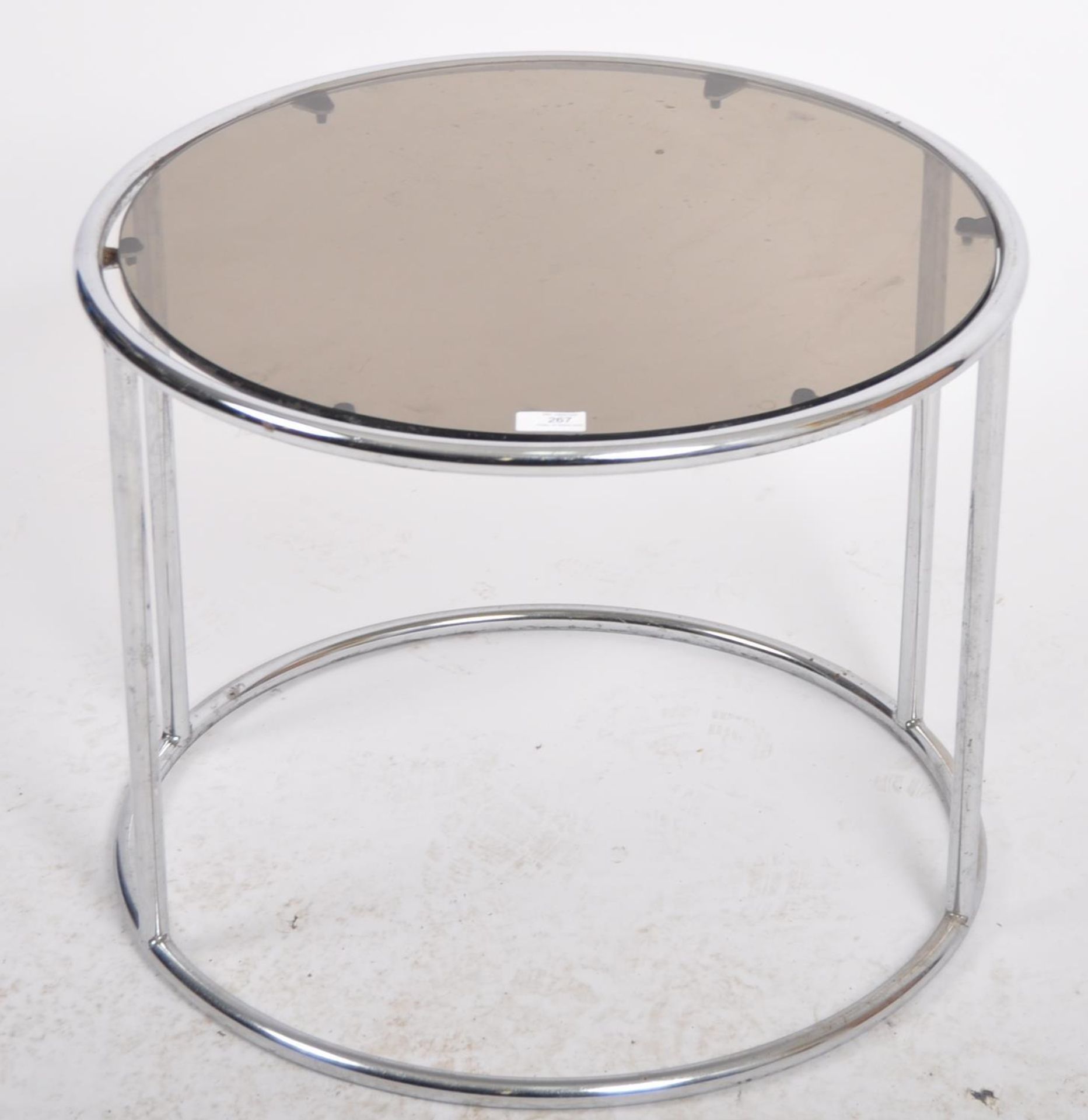 1970s CHROME & SMOKED GLASS COFFEE TABLE - Bild 2 aus 6