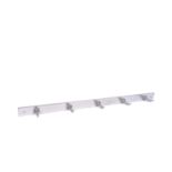 MOUNTED POLISHED STEEL BUTCHER HOOKS COAT RACK