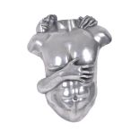 COMPULSION GALLERY - PEWTER TORSO WITH NOTATION