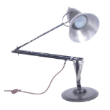 HERBERT TERRY - EARLY BLACK ANGLEPOISE LAMP ON ROUND BASE