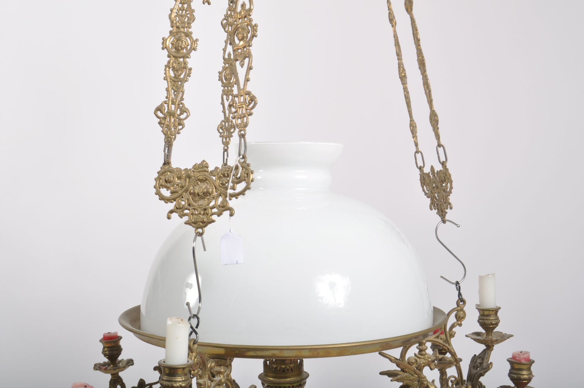 LARGE 19TH CENTURY ART NOUVEAU FRENCH BRASS CHANDELIER - Image 2 of 7