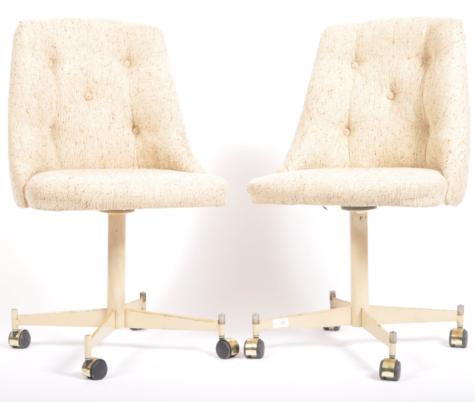 PAIR OF 20TH CENTURY OFFICE SWIVEL DESK CHAIRS