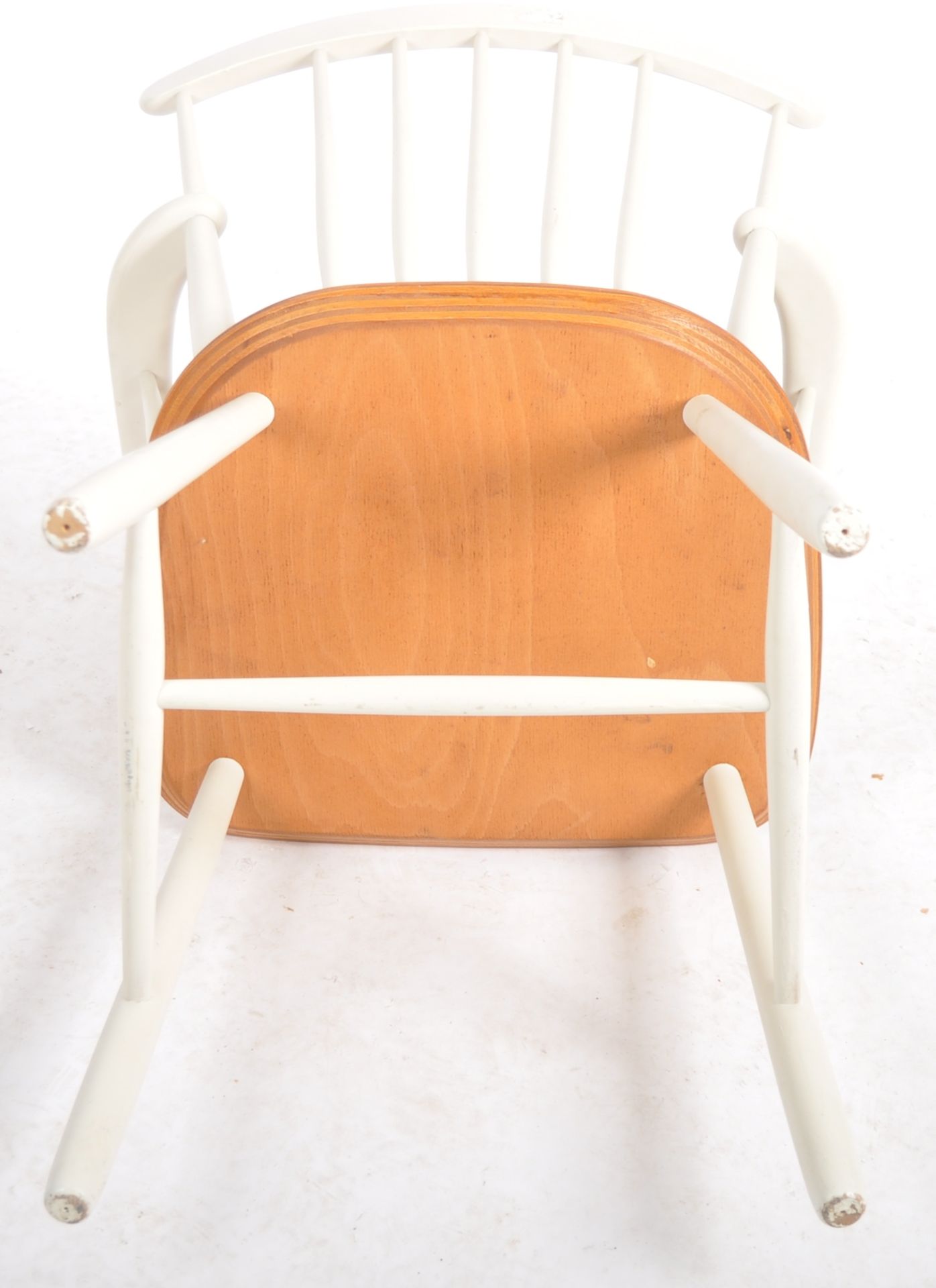 FARSTRUP - RETRO DANISH WHITE PAINTED CHAIR - Image 8 of 8