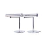 TASO DESIGN - PAIR OF CHROMED SWING ARM DESK LAMPS