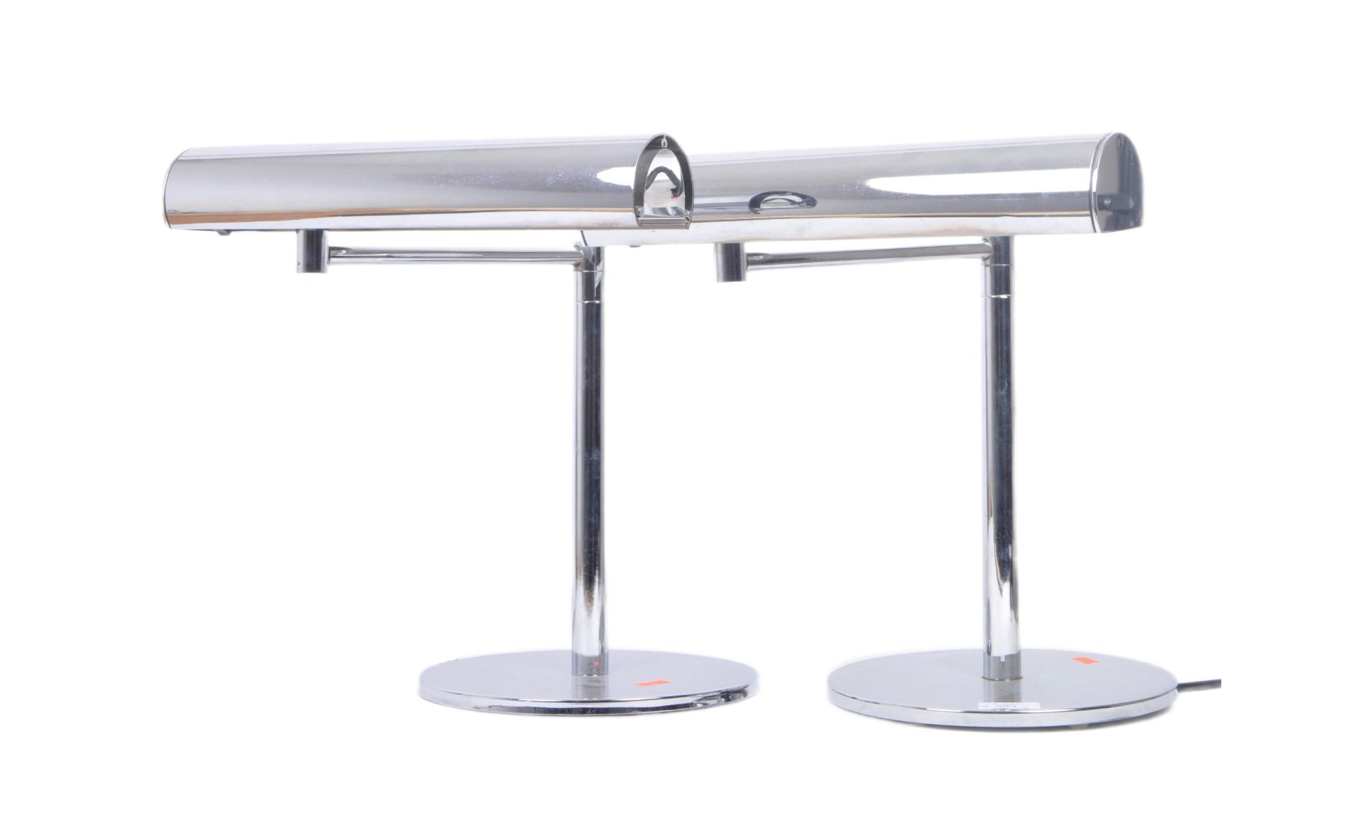 TASO DESIGN - PAIR OF CHROMED SWING ARM DESK LAMPS