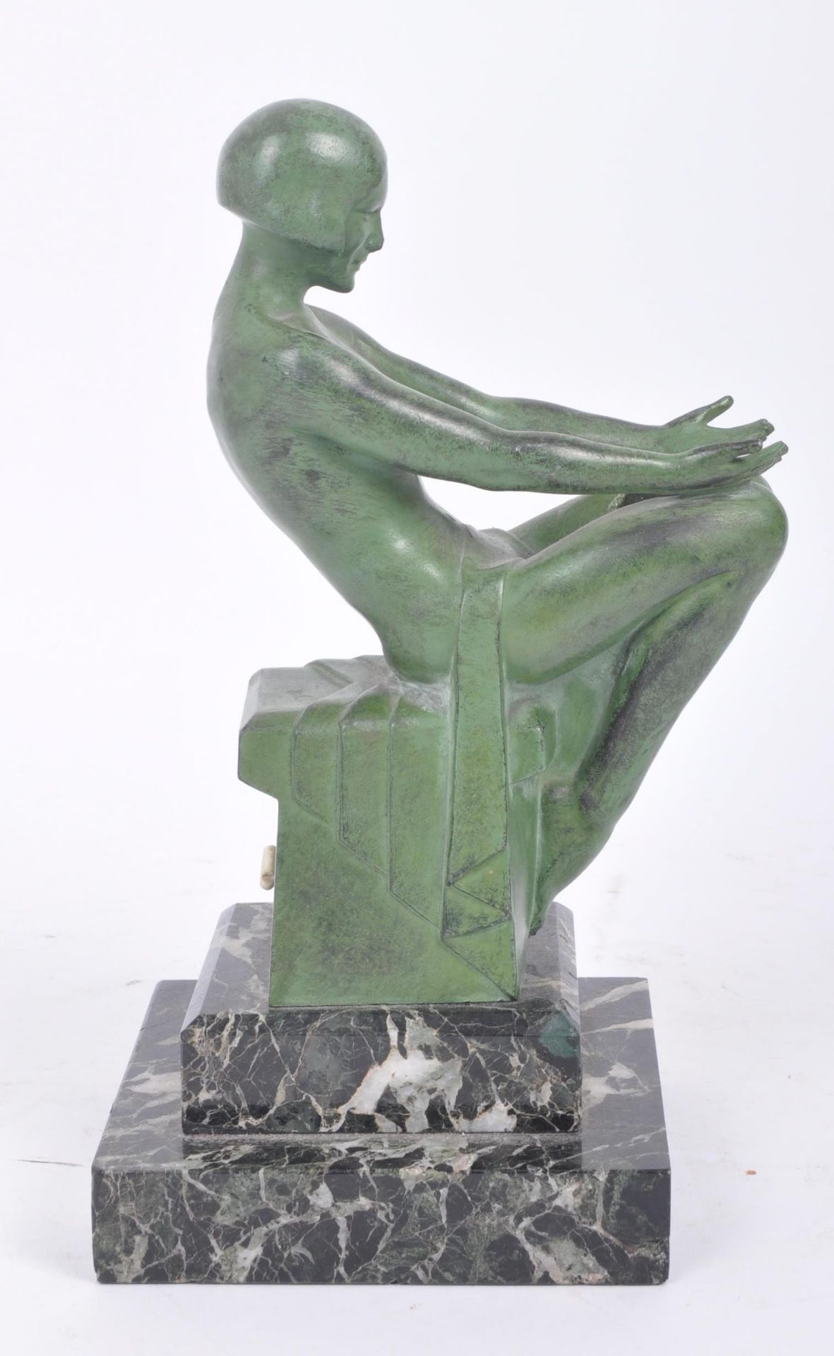 M. LE VERRIER - FRENCH ART DECO FEMALE SCULPTURE / LAMP - Bild 6 aus 7