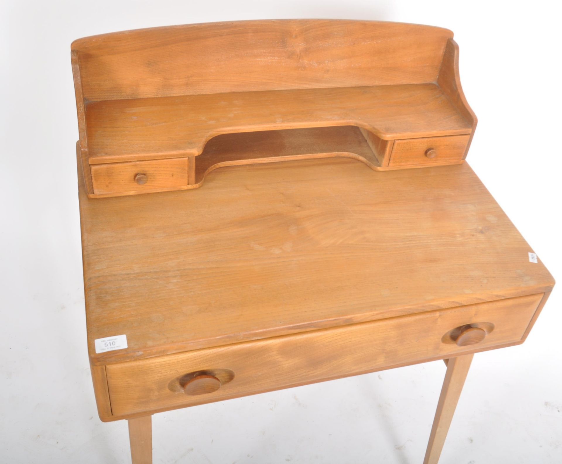 ERCOL WINDSOR MODEL 479 BEECH AND ELM WOOD DESK BY LUCIAN ERCOLANI - Image 2 of 7