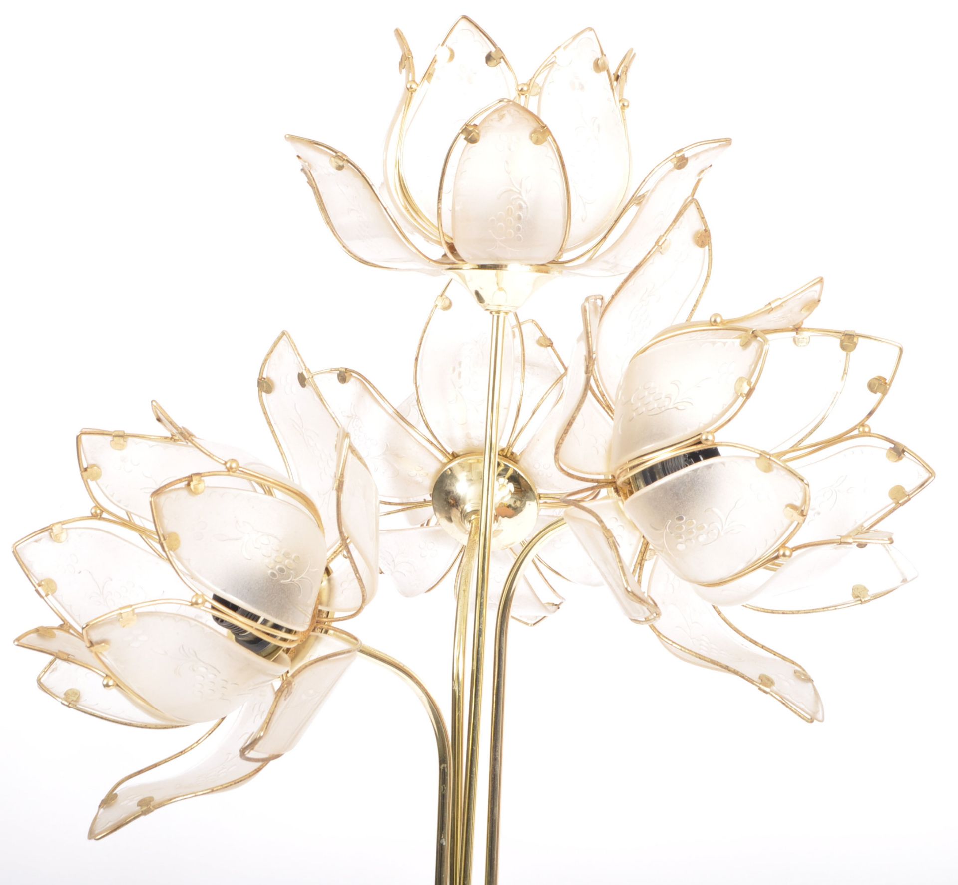 RETRO VINTAGE ITALIAN DESIGN GLASS FLOWER FLOOR LAMP - Image 2 of 5