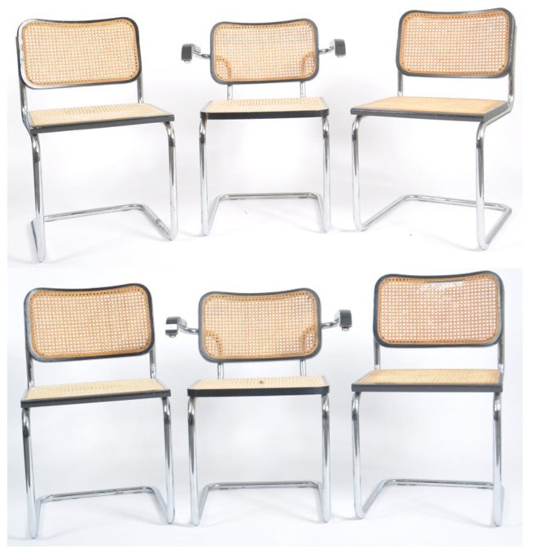 MARCEL BREUER CESCA CHAIRS - SET OF SIX DINING CHAIRS