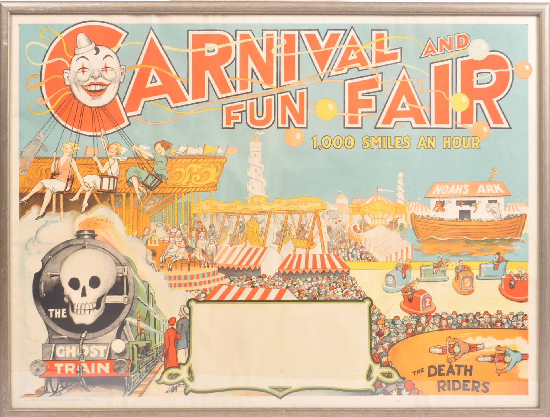 20TH CENTURY 1930s CARNIVAL AND FUN FAIR ADVERTISING POSTER