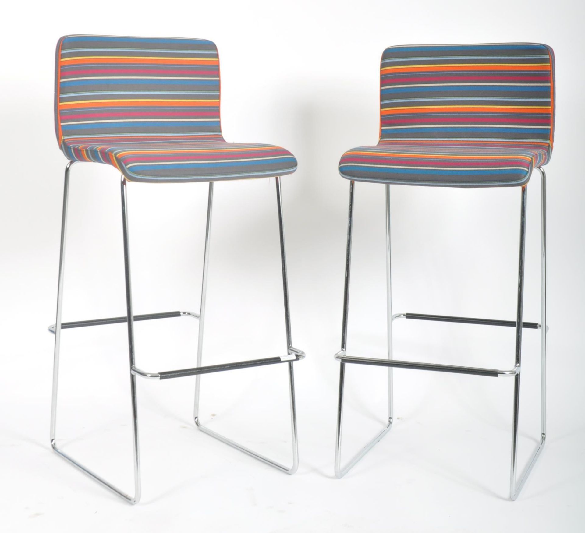 ORANGE BOX - PAIR OF CONTEMPORARY BAR STOOLS