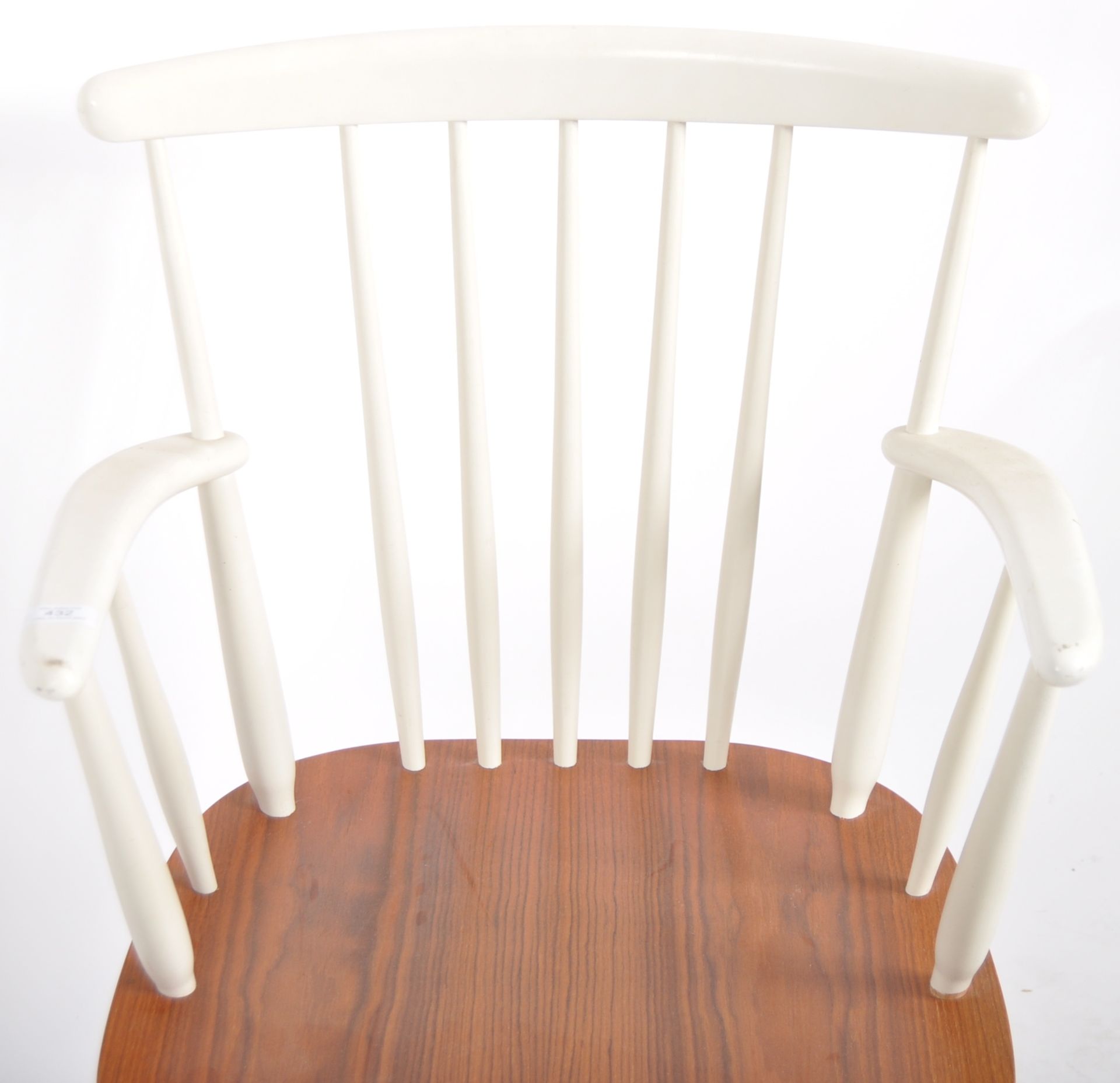 FARSTRUP - RETRO DANISH WHITE PAINTED CHAIR - Image 4 of 8