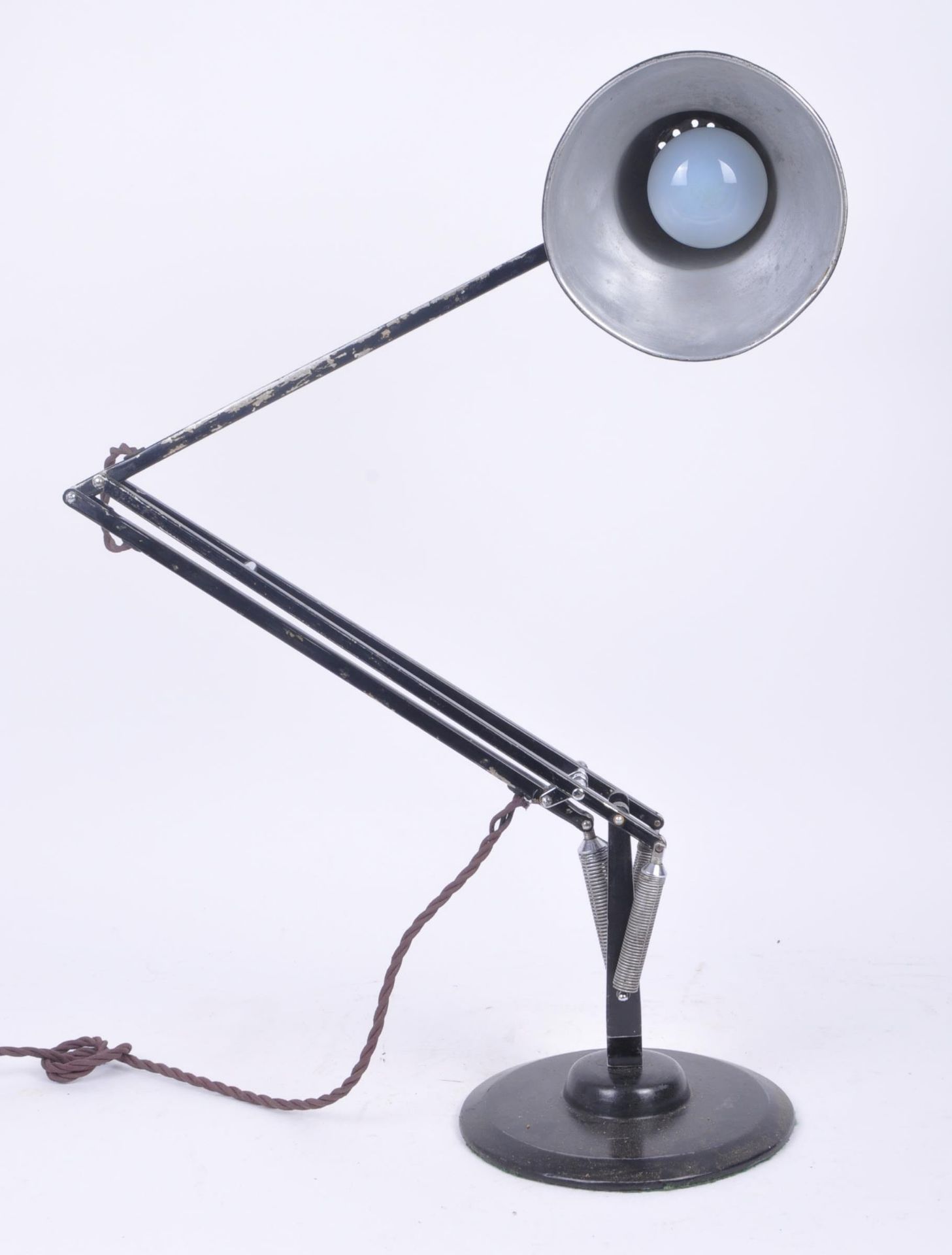 HERBERT TERRY - EARLY BLACK ANGLEPOISE LAMP ON ROUND BASE - Image 6 of 7