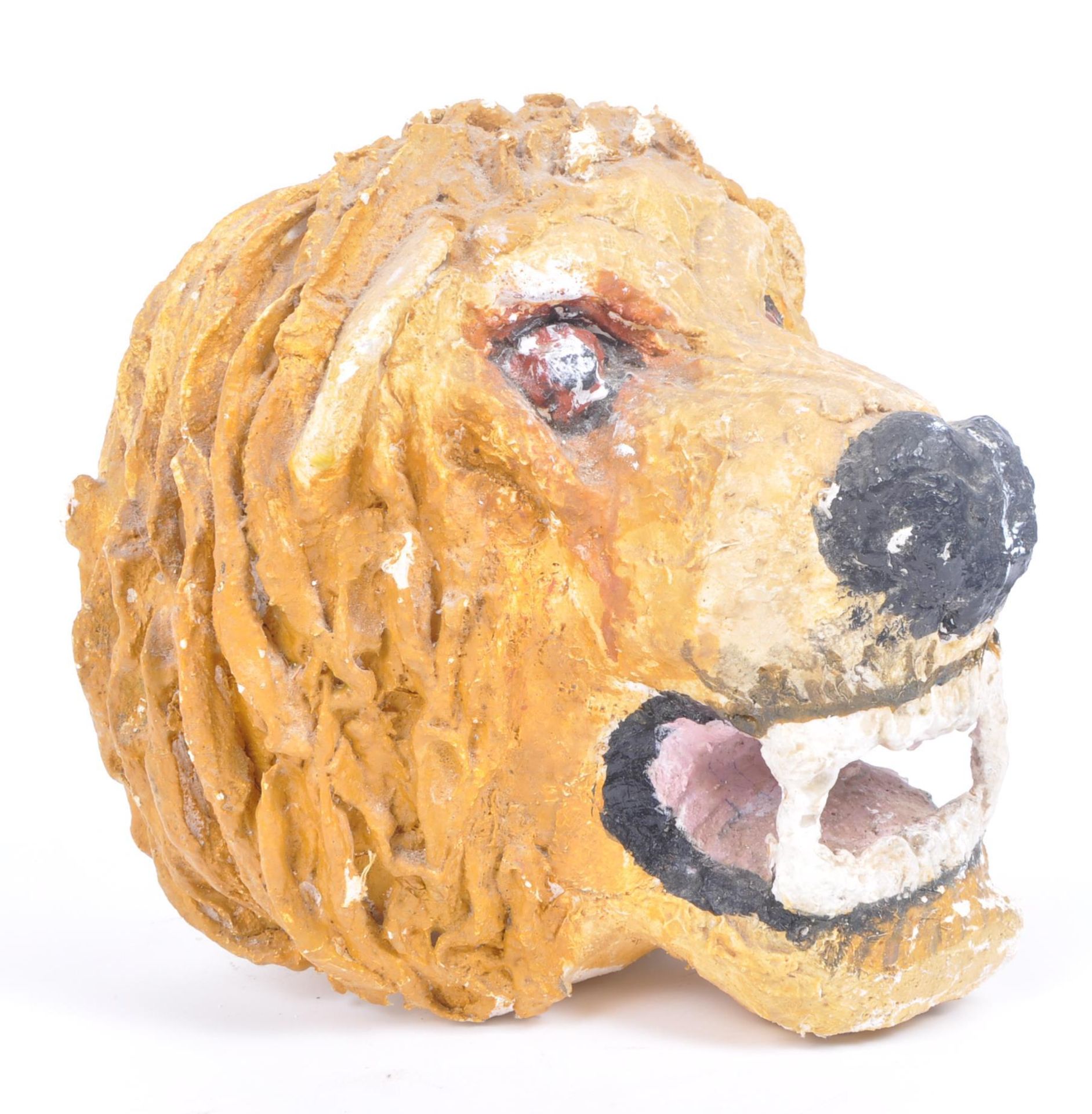 VINTAGE 20TH CENTURY PAPIER MACHE LION HEAD SCULPTURE