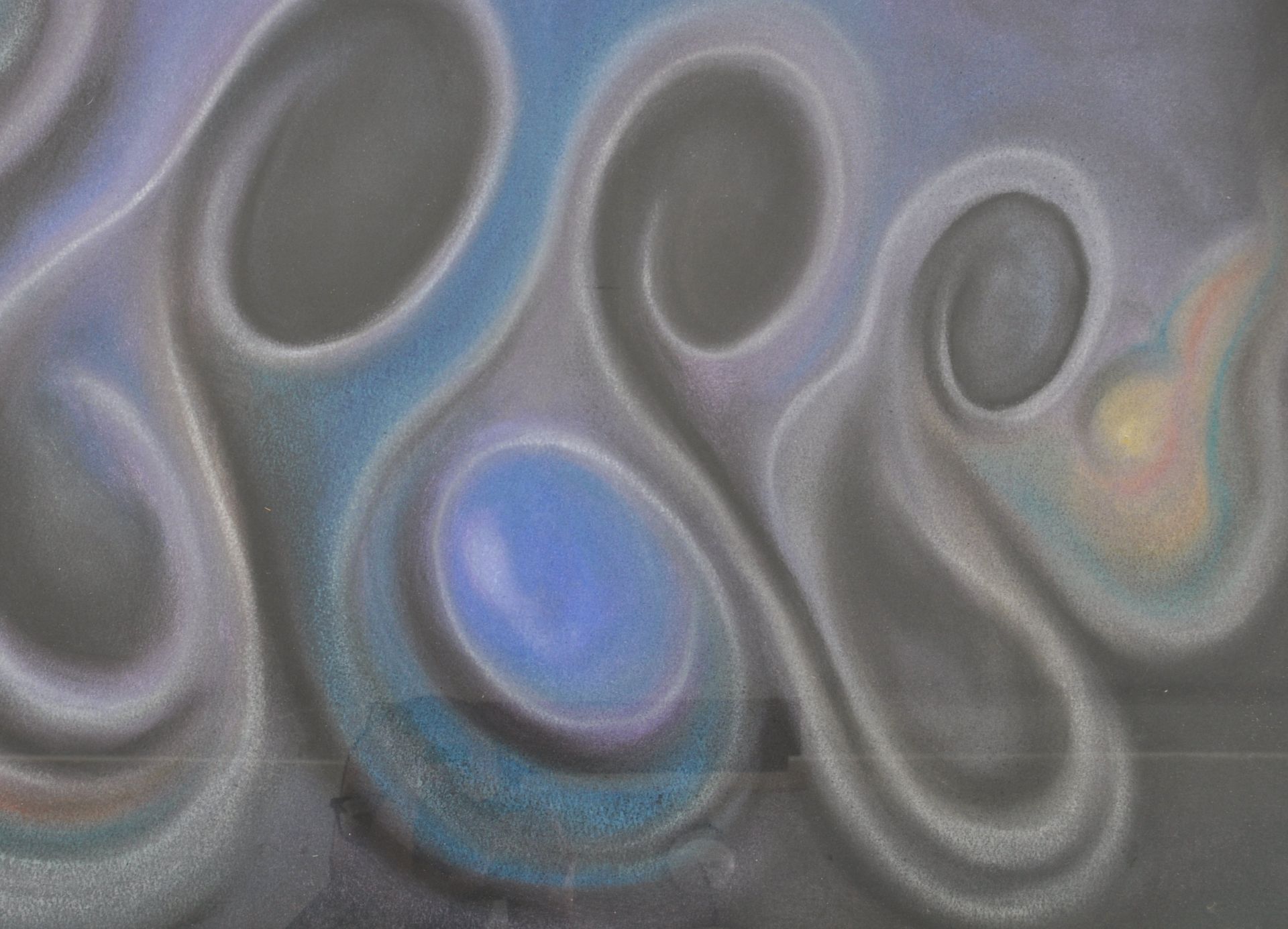 LARGE 20TH CENTURY PASTEL ON PAPER ABSTRACT DRAWING - Image 2 of 3