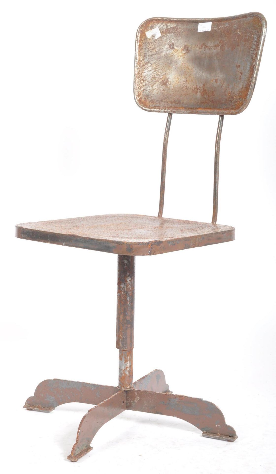 MID CENTURY INDUSTRIAL / FACTORY METAL DESK AND CHAIR - Image 6 of 8