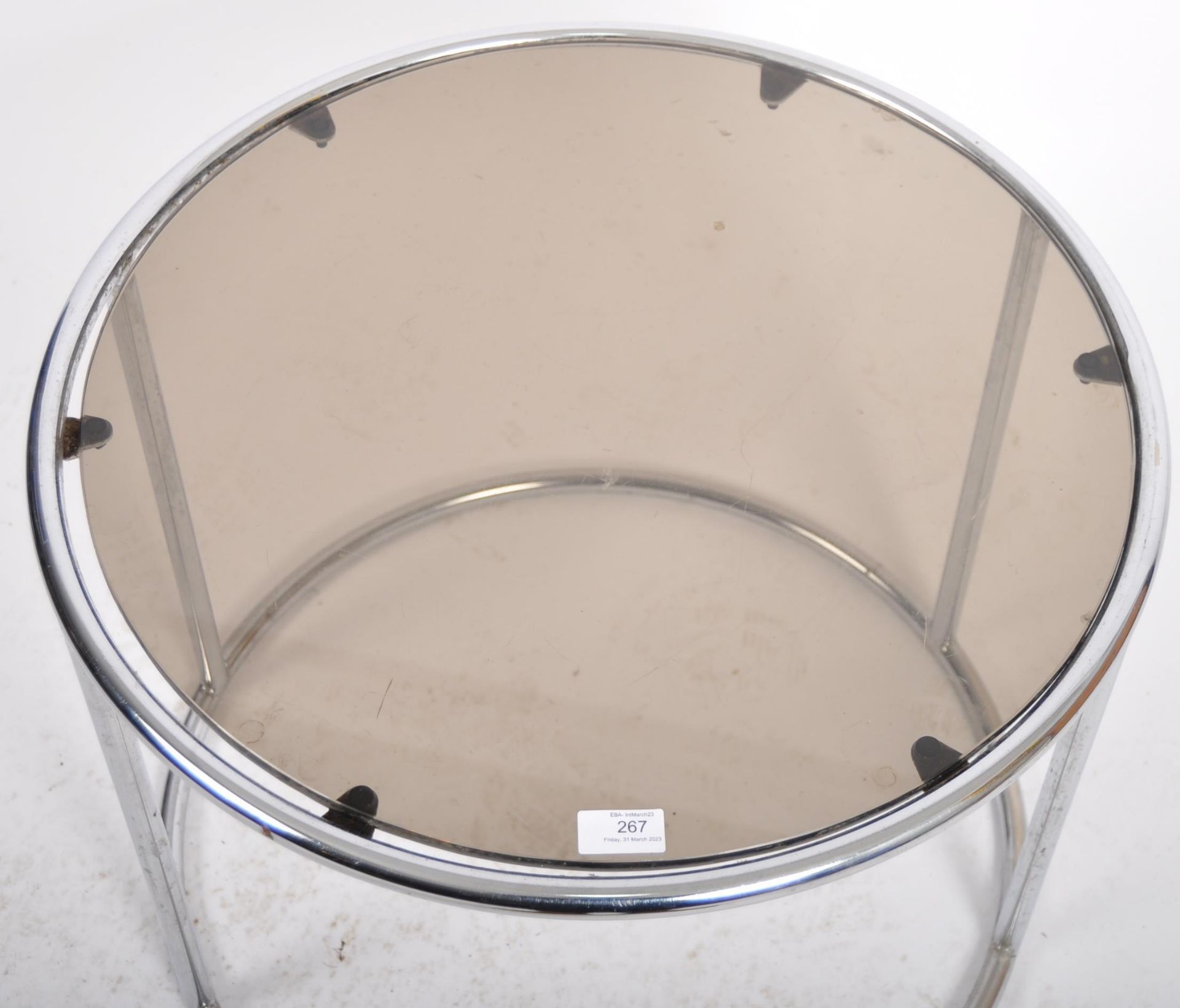 1970s CHROME & SMOKED GLASS COFFEE TABLE - Bild 3 aus 6