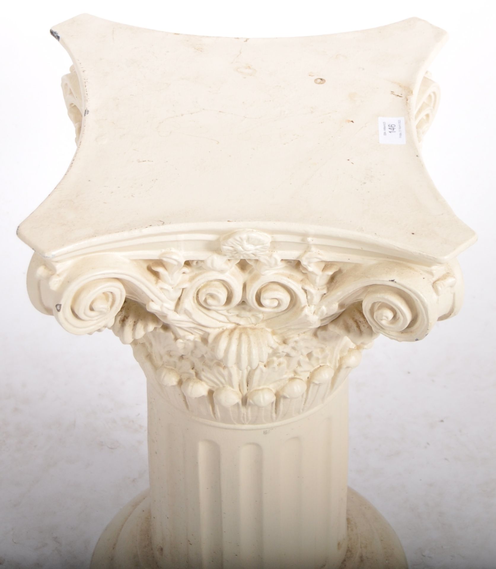 ROMAN STYLE PLASTER CORINTHIAN COLUMN BUST STAND - Bild 3 aus 4