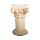 ROMAN STYLE PLASTER CORINTHIAN COLUMN BUST STAND