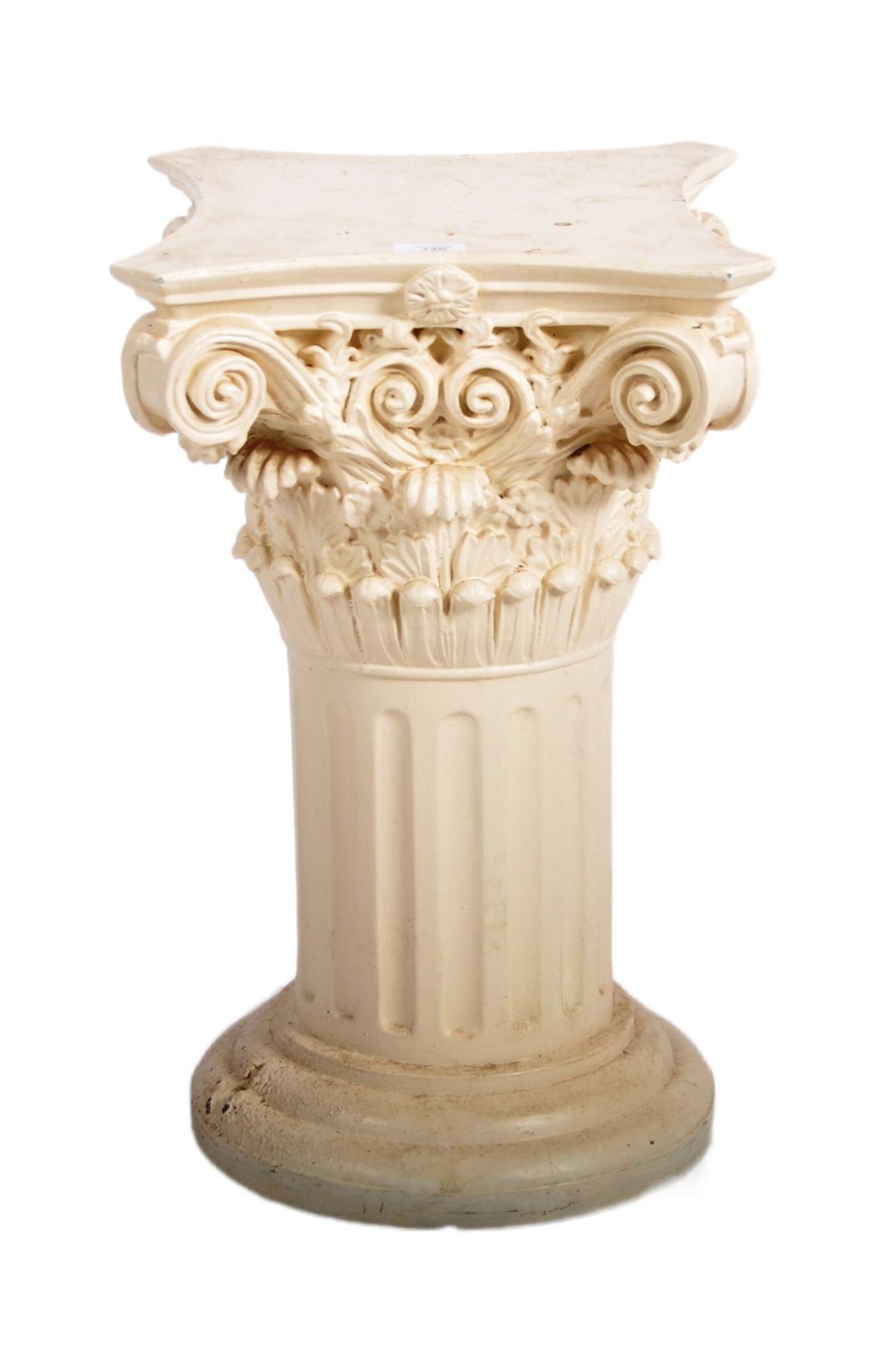 ROMAN STYLE PLASTER CORINTHIAN COLUMN BUST STAND