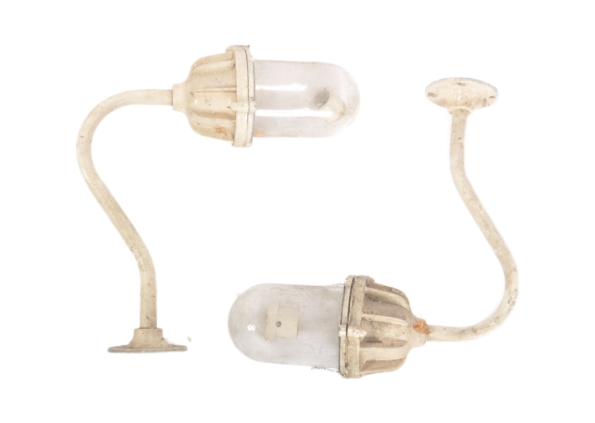 PAIR OF RETRO MID CENTURY INDUSTRIAL EXTERIOR LIGHTS