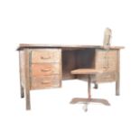 MID CENTURY INDUSTRIAL / FACTORY METAL DESK AND CHAIR