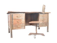 MID CENTURY INDUSTRIAL / FACTORY METAL DESK AND CHAIR