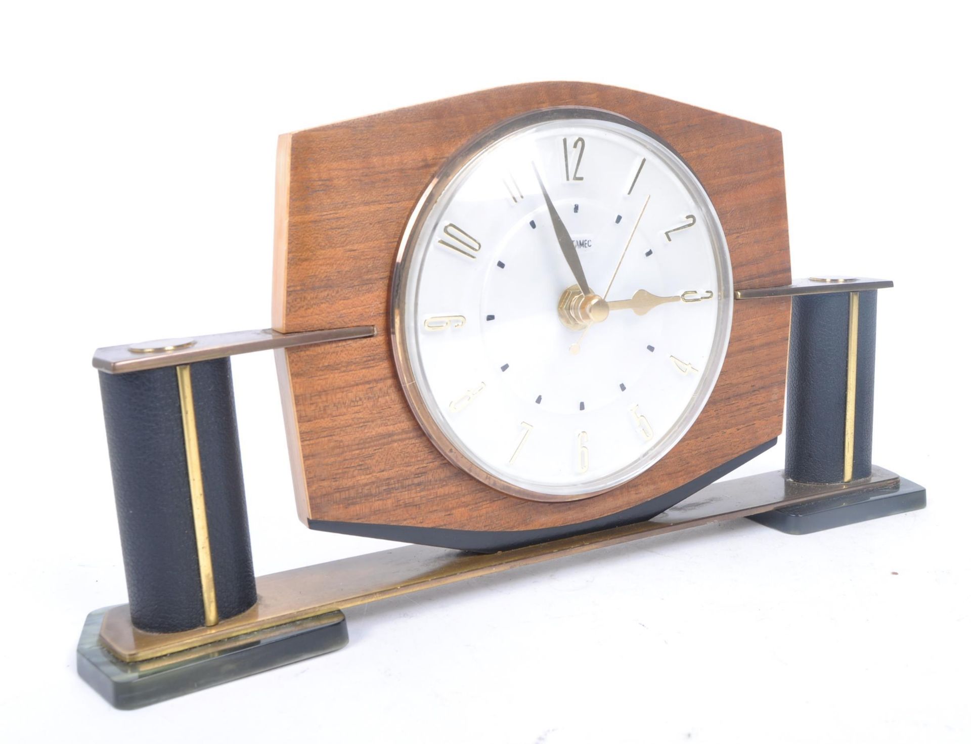 METAMEC - MID CENTURY ELECTRIC WOODEN MANTLE CLOCK - Image 3 of 5