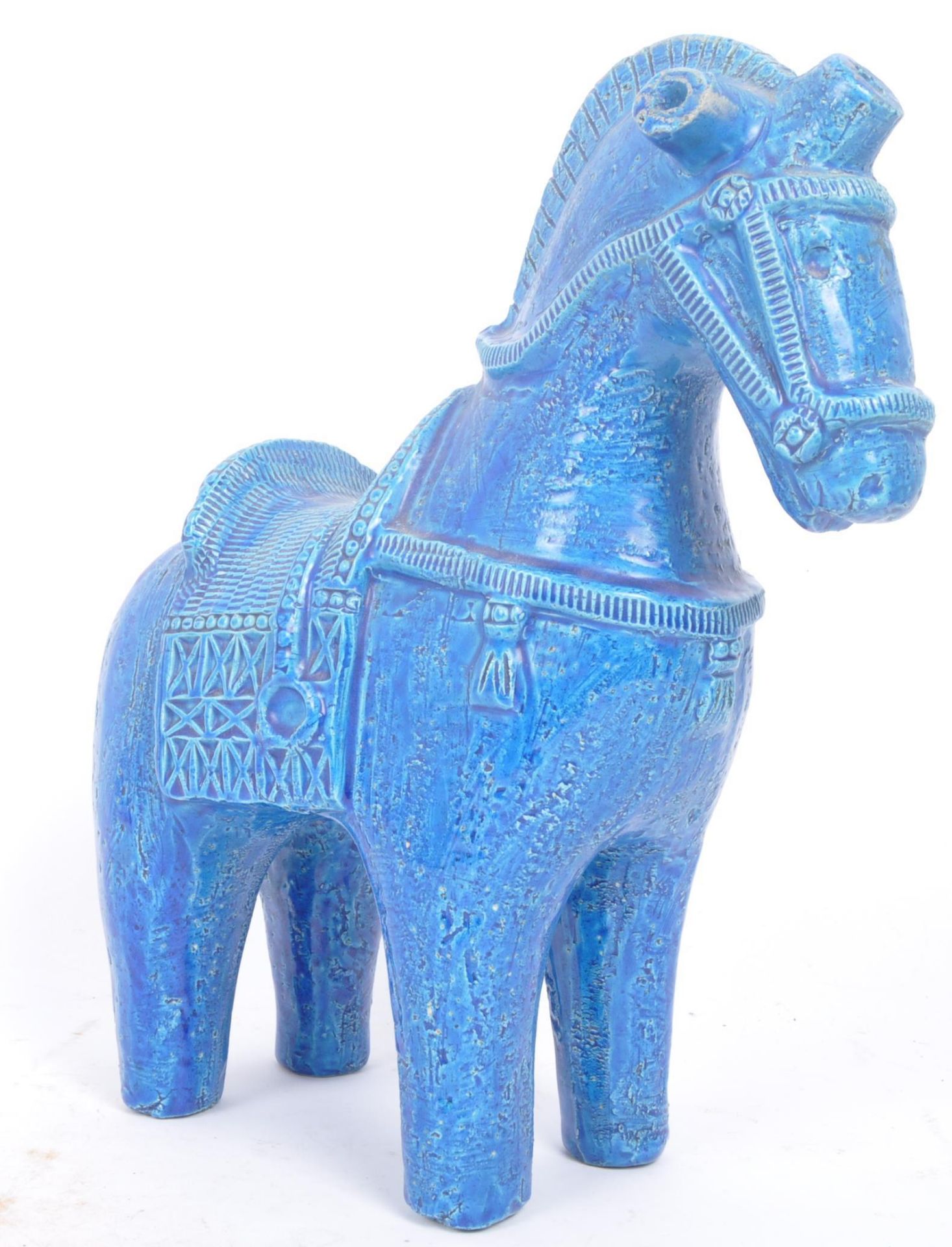 ALDO LONDI - BITOSSI - ITALIAN BLUE GLAZED ART POTTERY HORSE - Image 6 of 9