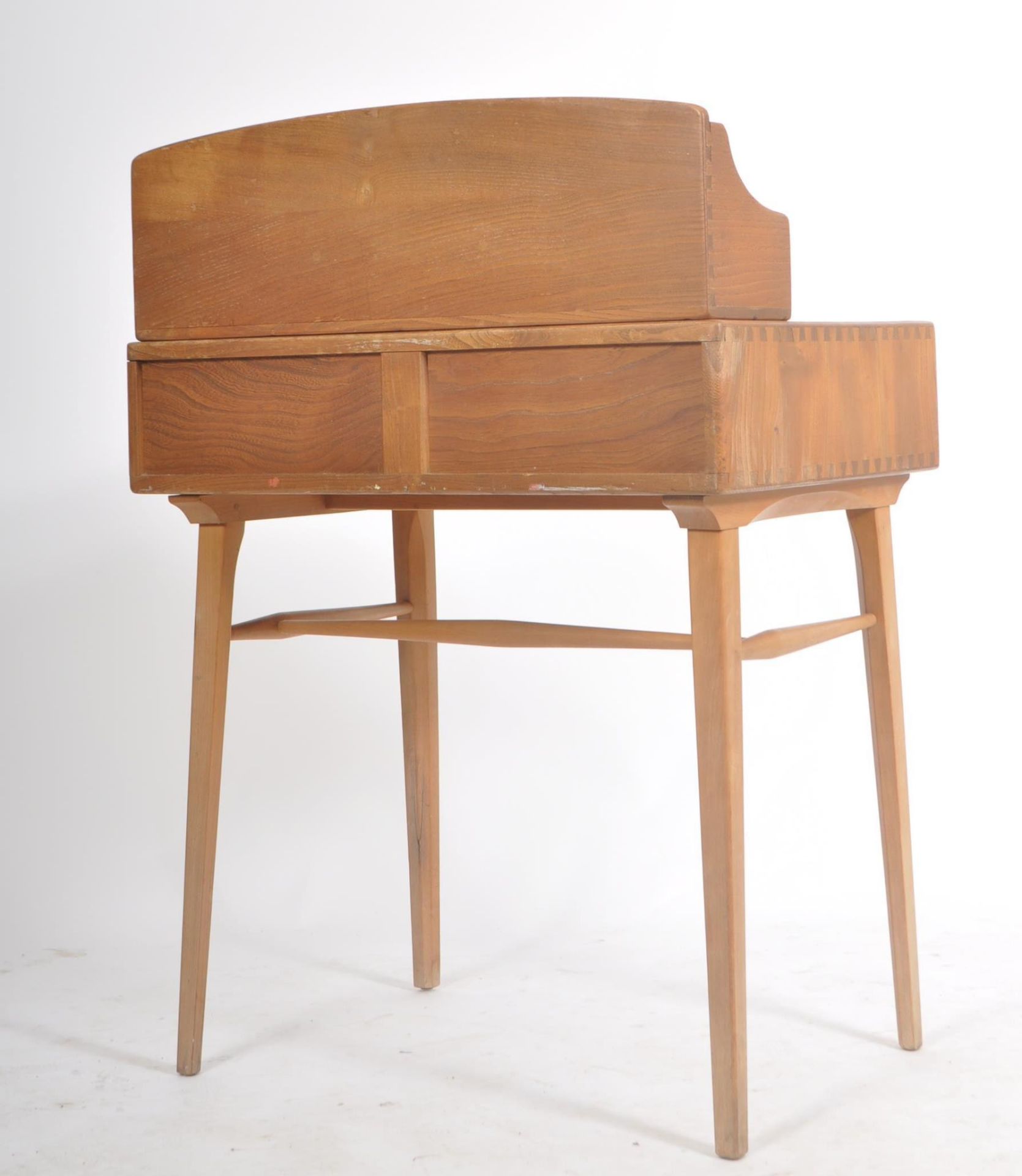 ERCOL WINDSOR MODEL 479 BEECH AND ELM WOOD DESK BY LUCIAN ERCOLANI - Image 6 of 7